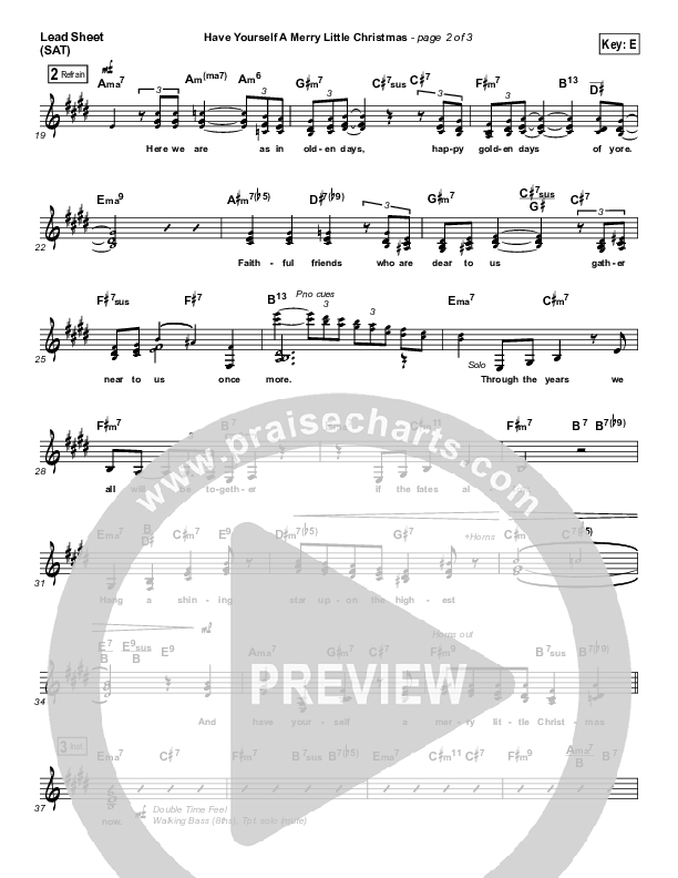 Have Yourself A Merry Little Christmas Lead Sheet (SAT) (Lauren Daigle)