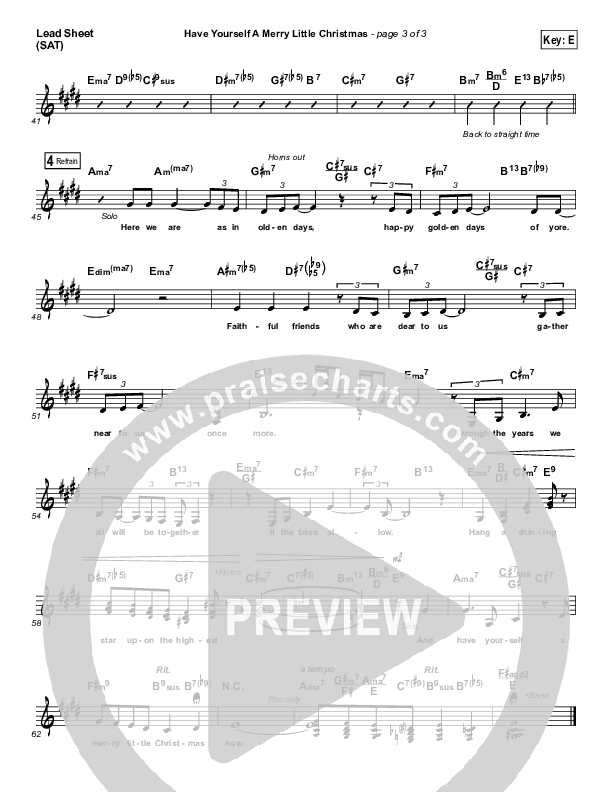 Have Yourself A Merry Little Christmas Lead Sheet (SAT) (Lauren Daigle)