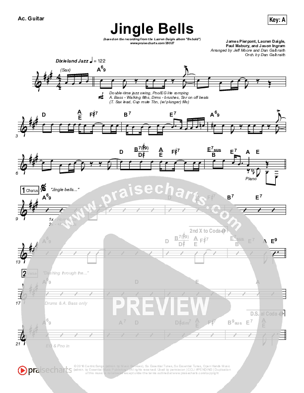 Jingle Bells Rhythm Chart (Lauren Daigle)