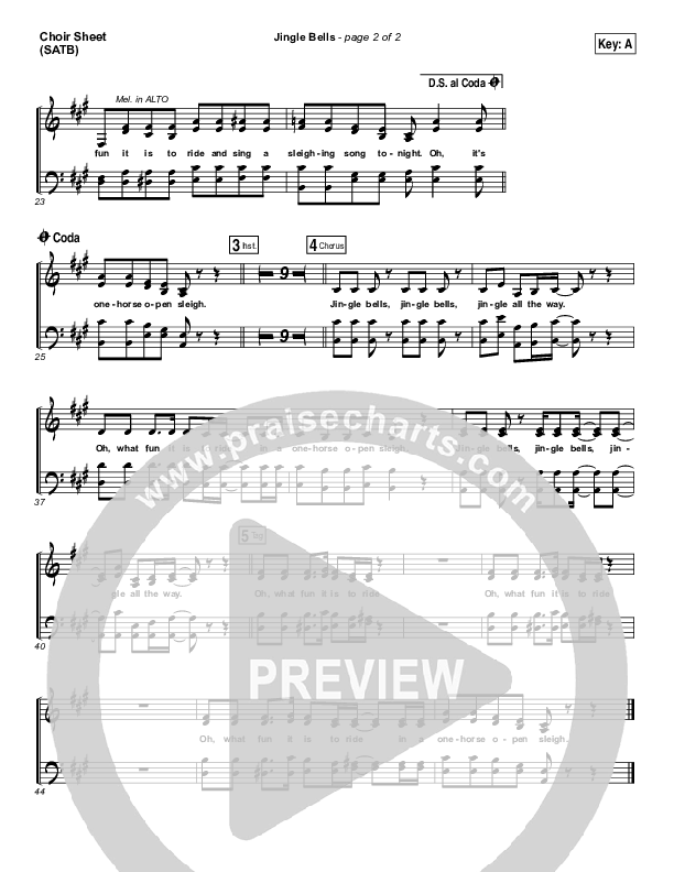 Jingle Bells Choir Sheet (SATB) (Lauren Daigle)