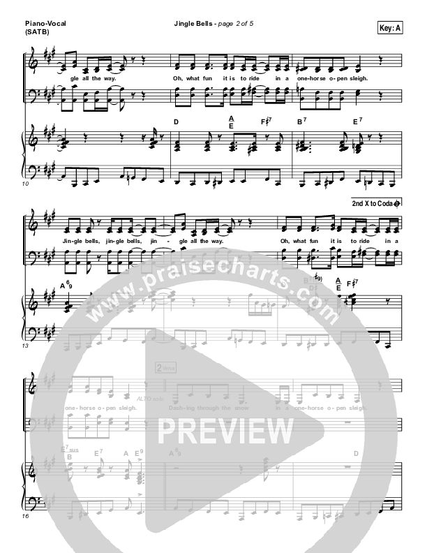 Jingle Bells Piano/Vocal (SATB) (Lauren Daigle)