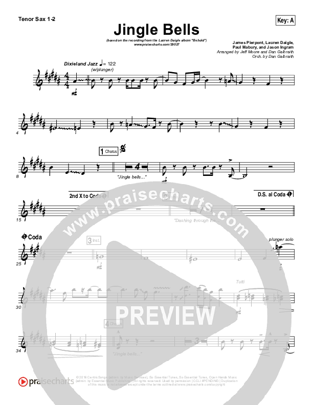 Jingle Bells Tenor Sax 1/2 (Lauren Daigle)