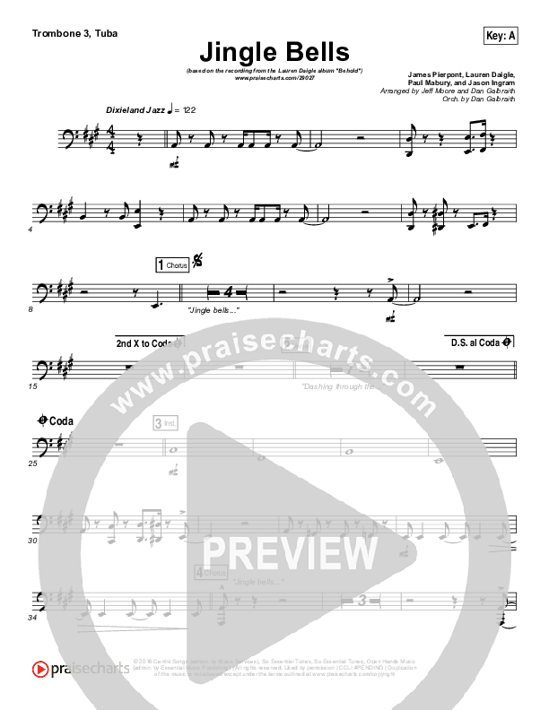 Jingle Bells Trombone 3/Tuba (Lauren Daigle)