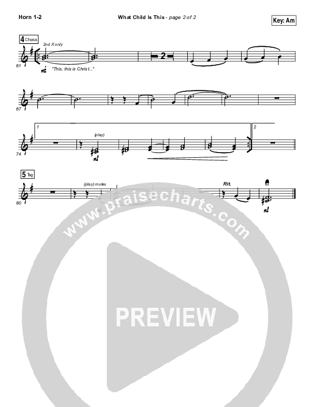 What Child Is This French Horn 1/2 (Lauren Daigle)