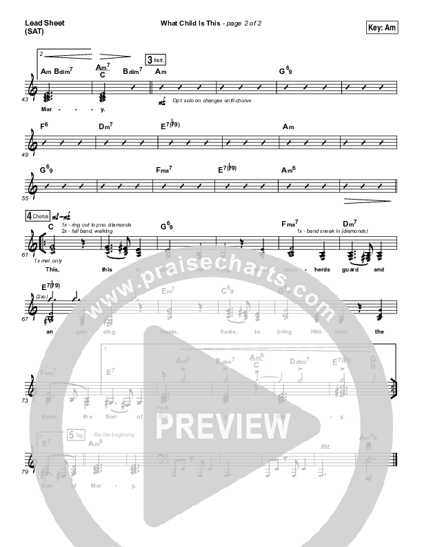 What Child Is This Lead Sheet (SAT) (Lauren Daigle)