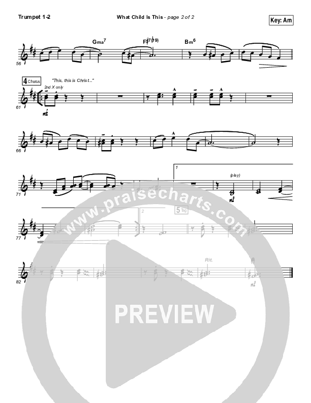 What Child Is This Trumpet 1,2 (Lauren Daigle)