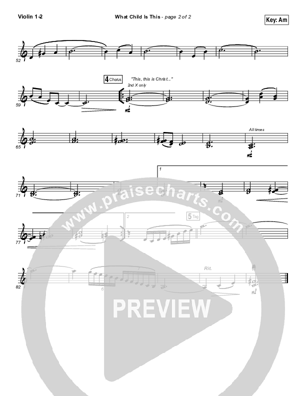 What Child Is This Violin 1/2 (Lauren Daigle)