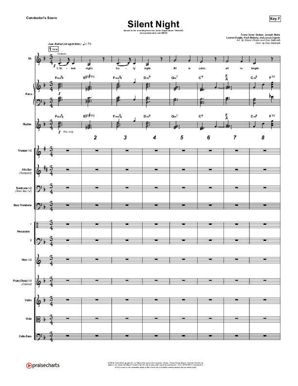 Silent Night Conductor's Score (Lauren Daigle)