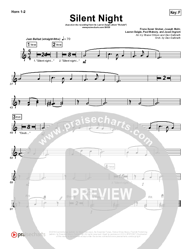 Silent Night Brass Pack (Lauren Daigle)