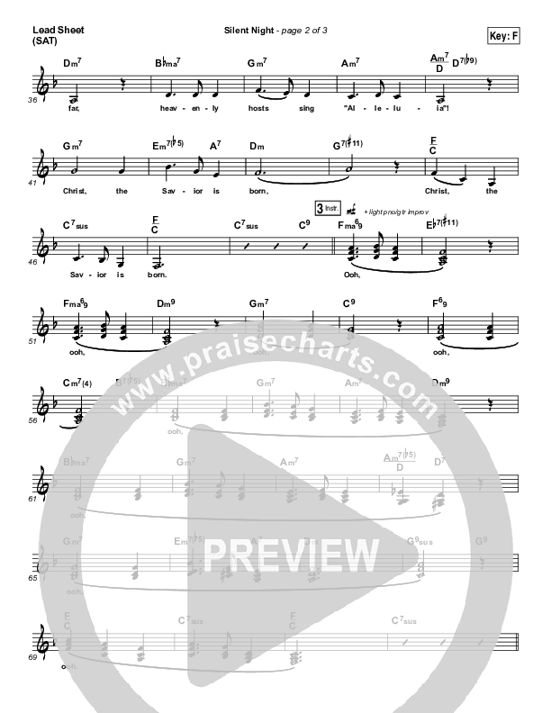 Silent Night Lead Sheet (SAT) (Lauren Daigle)