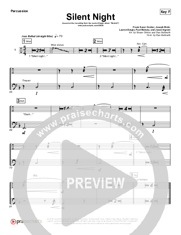 Silent Night Percussion (Lauren Daigle)