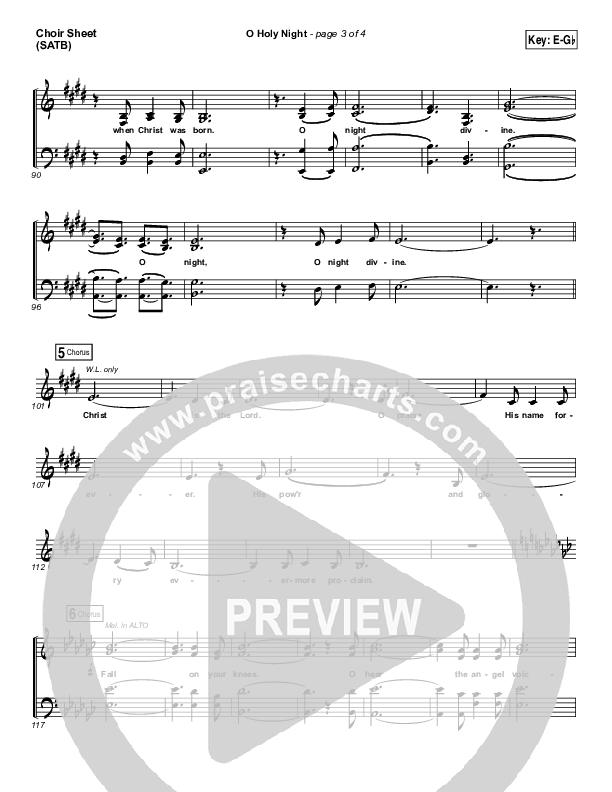 O Holy Night Choir Sheet (SATB) (Lauren Daigle)