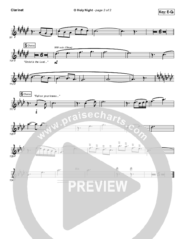 O Holy Night Clarinet (Lauren Daigle)