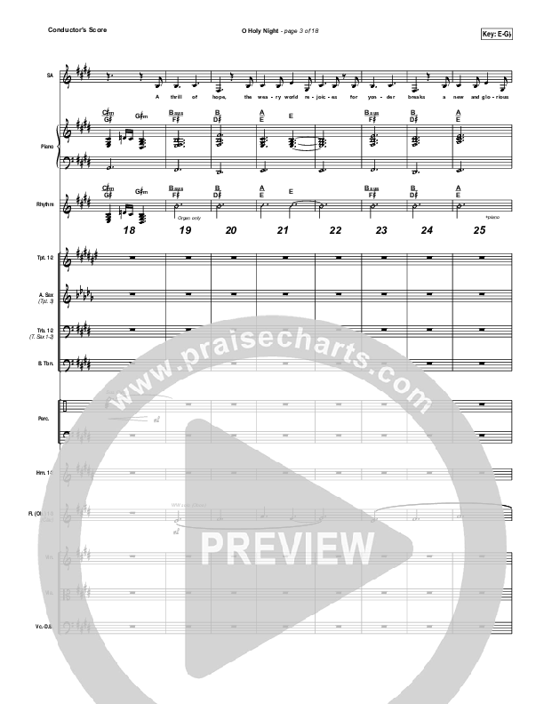O Holy Night Conductor's Score (Lauren Daigle)
