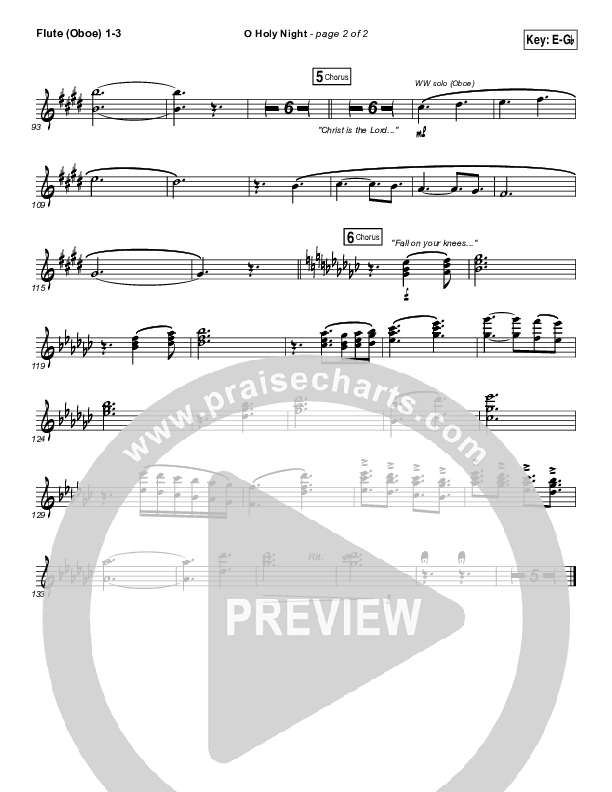 O Holy Night Flute/Oboe 1/2/3 (Lauren Daigle)