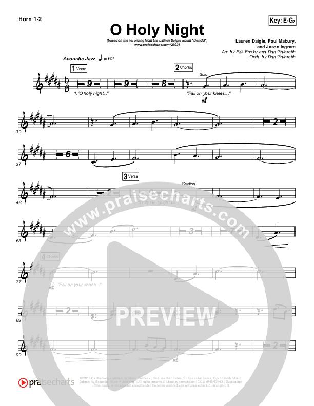 O Holy Night French Horn 1/2 (Lauren Daigle)