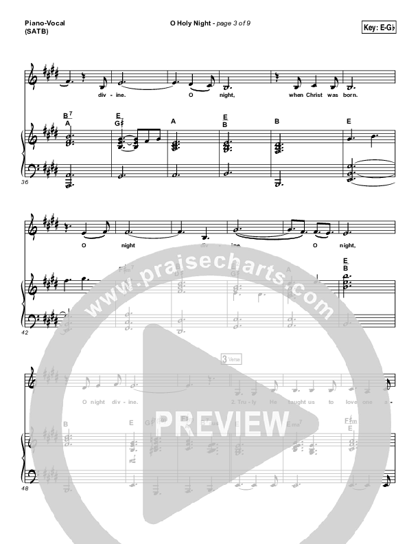 O Holy Night Piano/Vocal (SATB) (Lauren Daigle)