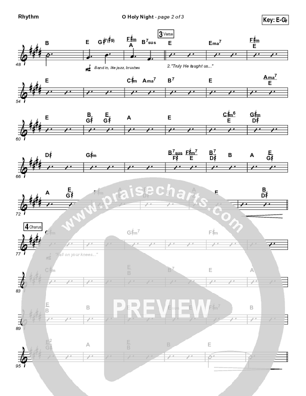 O Holy Night Rhythm Chart (Lauren Daigle)