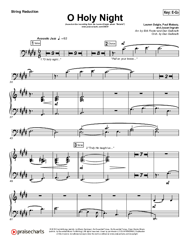 O Holy Night String Pack (Lauren Daigle)