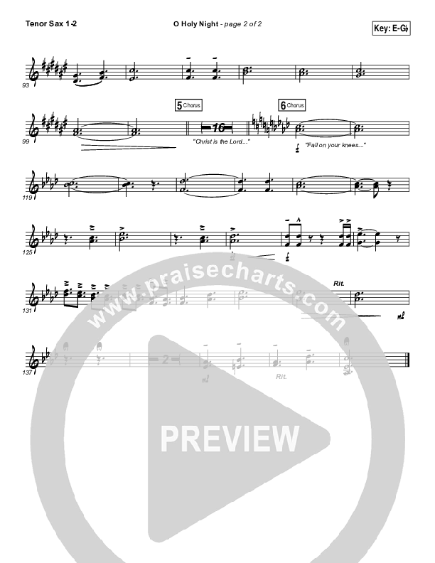 O Holy Night Tenor Sax 1/2 (Lauren Daigle)