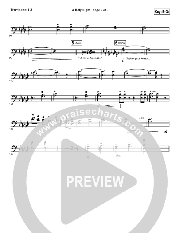 O Holy Night Trombone 1/2 (Lauren Daigle)