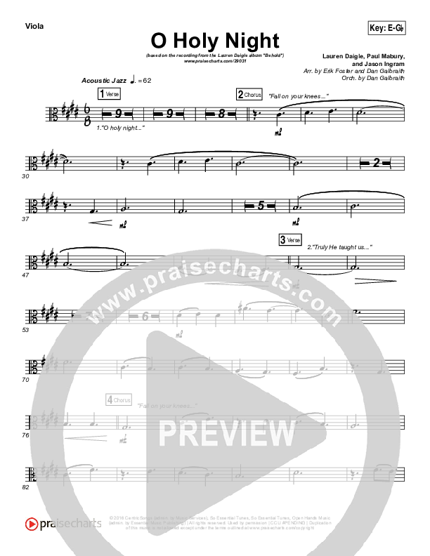 O Holy Night Viola (Lauren Daigle)