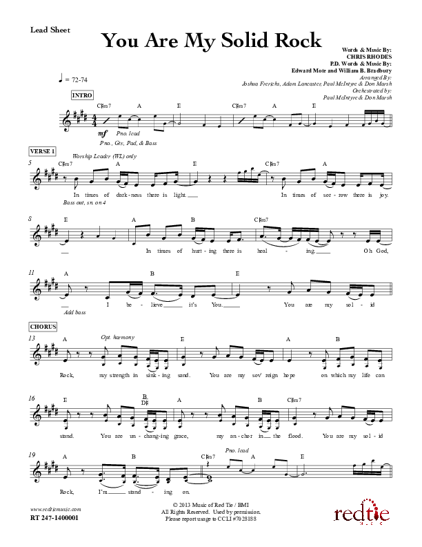 You Are My Solid Rock Lead Sheet (Chris Rhodes)
