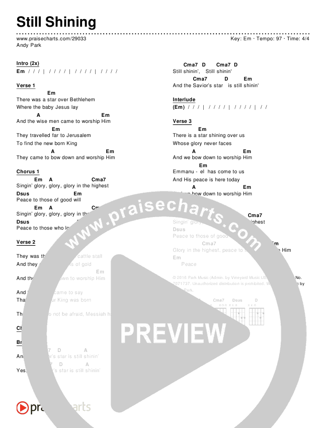 Still Shining Chords & Lyrics (Andy Park)