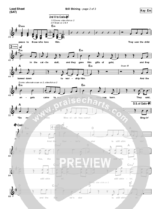 Still Shining Lead Sheet (Andy Park)