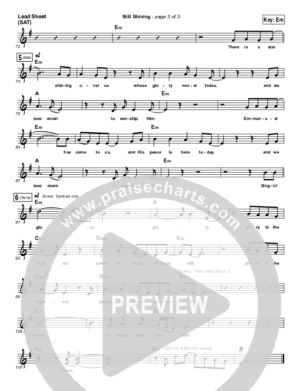 Still Shining Lead Sheet (Andy Park)