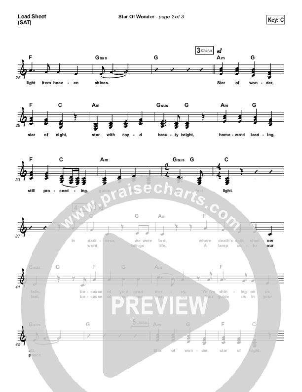 Star Of Wonder Lead Sheet (Andy Park)