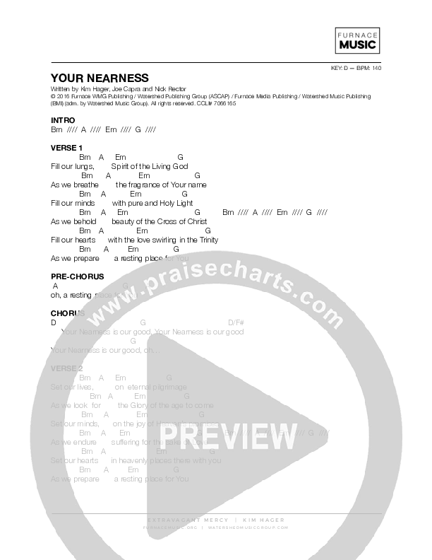 Your Nearness Chords & Lyrics (Kim Hager)