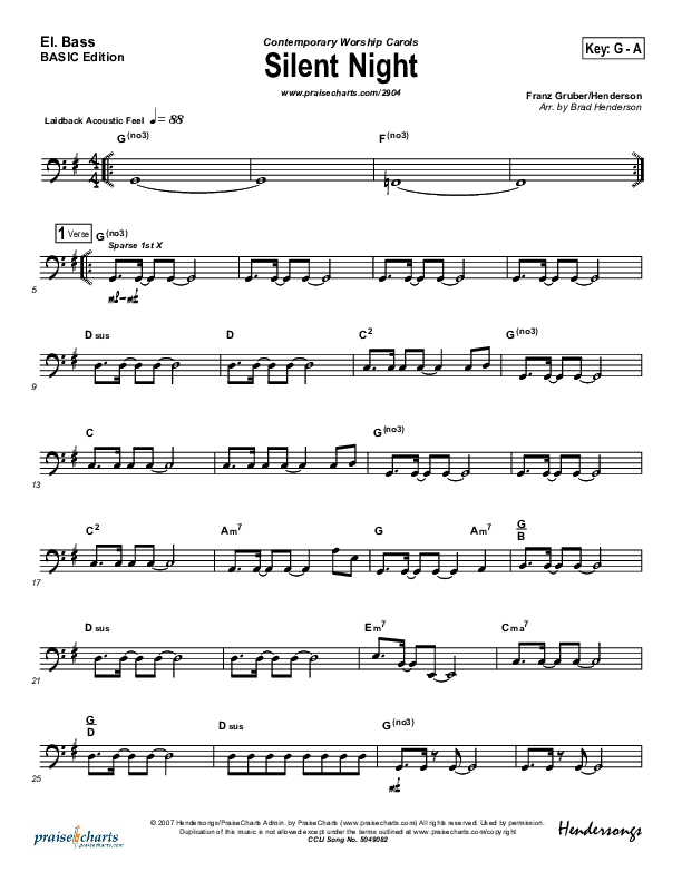 Silent Night Bass Guitar (Rosie Wyse / Joel Hill)