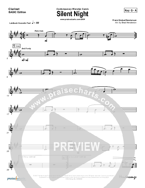 Silent Night Clarinet (Rosie Wyse / Joel Hill)