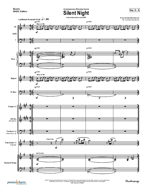 Silent Night Conductor's Score (Rosie Wyse / Joel Hill)