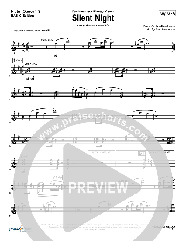 Silent Night Flute/Oboe 1/2/3 (Rosie Wyse / Joel Hill)