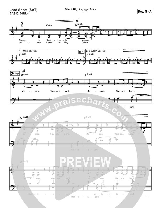 Silent Night Lead Sheet (SAT) (Rosie Wyse / Joel Hill)