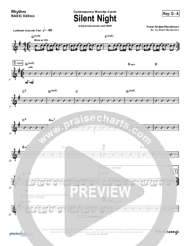 Silent Night Rhythm Chart (Rosie Wyse / Joel Hill)