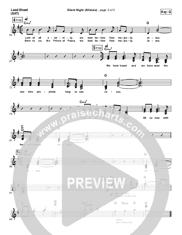 Silent Night (Alleluia) Lead Sheet (Andy Park)