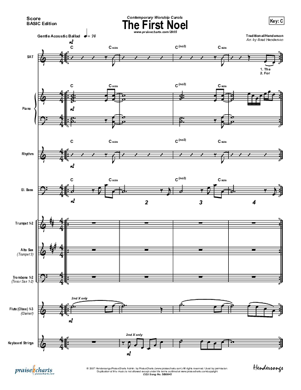 The First Noel Conductor's Score (Jeff Elkins)
