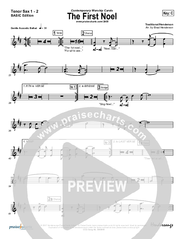 The First Noel Tenor Sax 1/2 (Jeff Elkins)