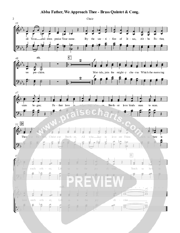 Abba Father We Approach Thee (Hymn to Joy) Choir Sheet (SATB) (Chris Hansen)