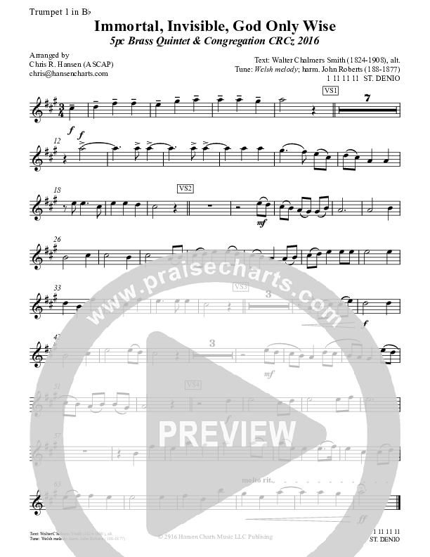 Immortal Invisible God Only Wise Trumpet 1 (Chris Hansen)