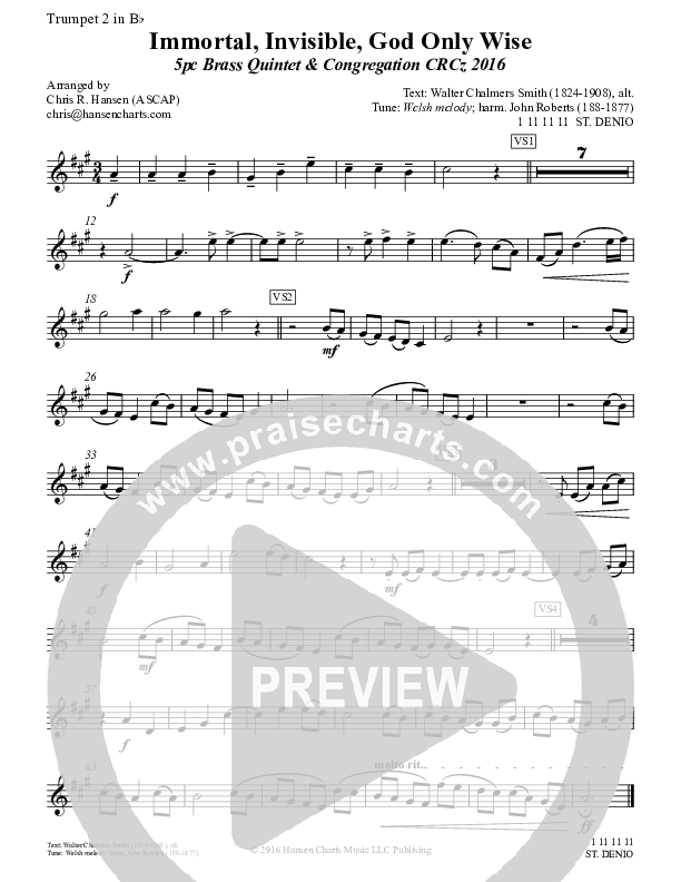 Immortal Invisible God Only Wise Trumpet 2 (Chris Hansen)