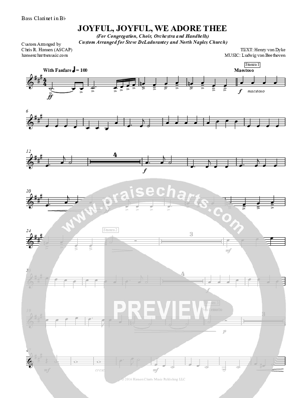 Joyful Joyful We Adore Thee Bass Clarinet (Chris Hansen)