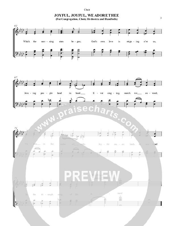 Joyful Joyful We Adore Thee Choir Sheet (SATB) (Chris Hansen)