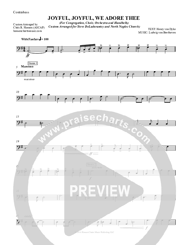 Joyful Joyful We Adore Thee Contrabass (Chris Hansen)