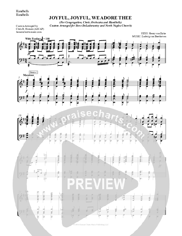 Joyful Joyful We Adore Thee Handbells (Chris Hansen)