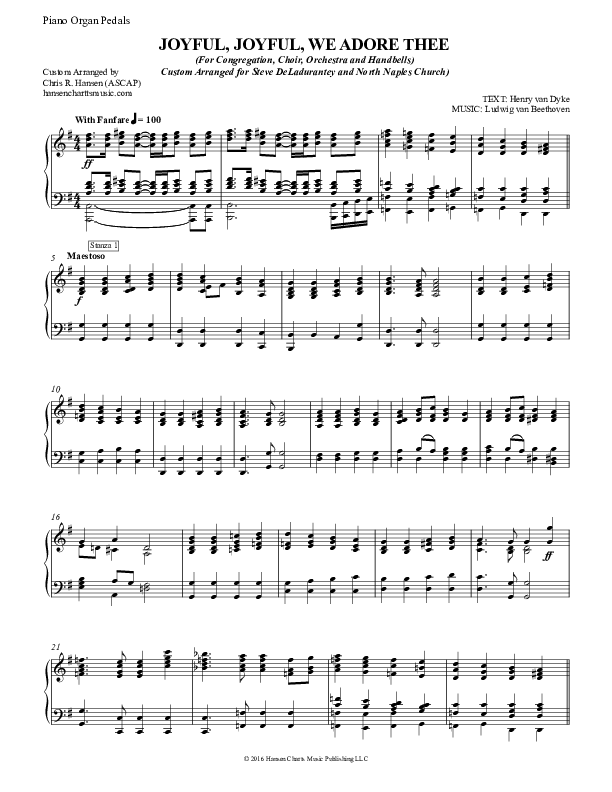 Joyful Joyful We Adore Thee Piano Sheet (Chris Hansen)