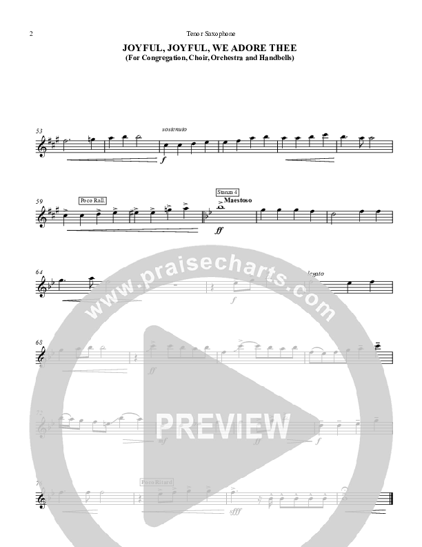 Joyful Joyful We Adore Thee Tenor Sax 2 (Chris Hansen)